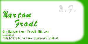 marton frodl business card
