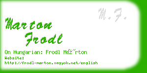 marton frodl business card